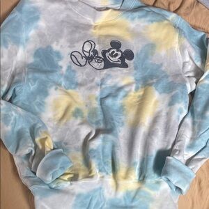 Disney Blue and Yellow Tie-Dye Sweatshirt